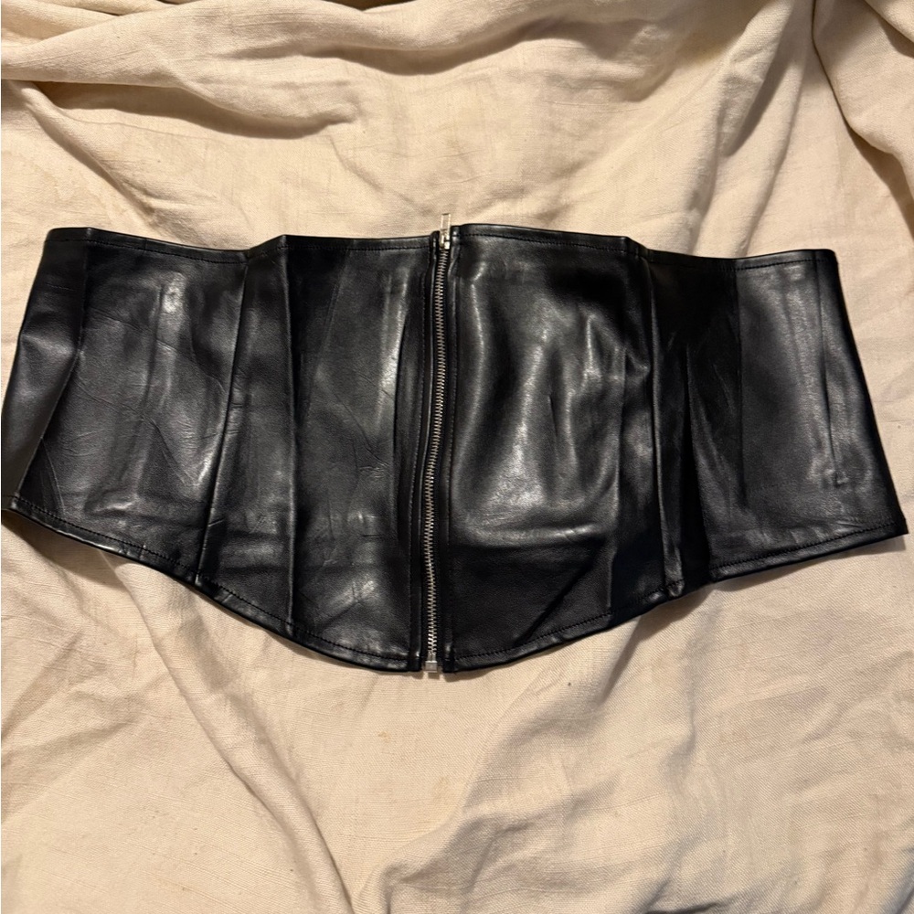 Black Leather Corset Belt